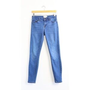 Harlow blue skinny mid rise jeans stretch 26 XS jegging comfy staple piece trend